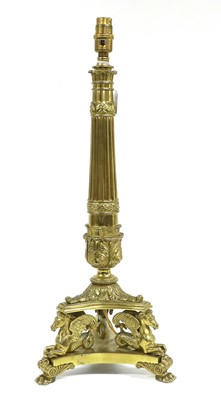 Lot 413 - A Gilt Metal Lamp Base, in Empire style, the...