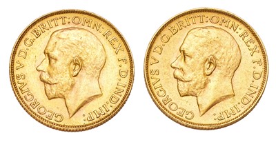 Lot 279 - 2x George V, Sovereigns 1925SA and 1926SA,...