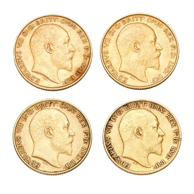 Lot 266 - 4x Edward VII, Half Sovereigns 1902, 1905,...