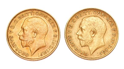 Lot 282 - 2x George V, Half Sovereigns 1911; both very fine