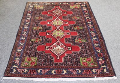 Lot 197 - Kurdish Rug of Senneh Design, the indigo...