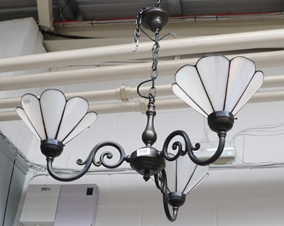 Lot 1192 - A 20th Century Three Branch Ceiling Light,...