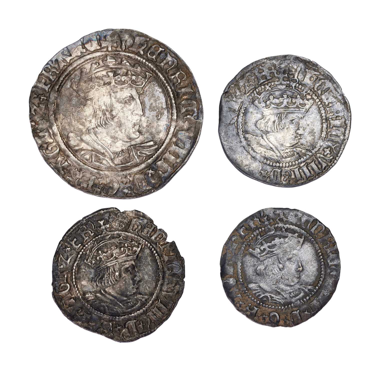 Lot 32 - 4x Hammered Henry VIII Coins; to include;...