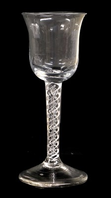 Lot 132 - A Wine Glass, circa 1750, the bell-shaped bowl...