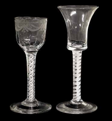 Lot 15 - A Wine Glass, circa 1750, the flared bucket...