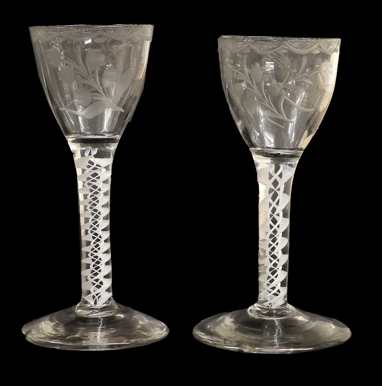 Lot 13 - A Wine Glass, circa 1760, the ovoid bowl...