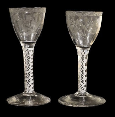 Lot 125 - A Wine Glass, circa 1760, the ovoid bowl...