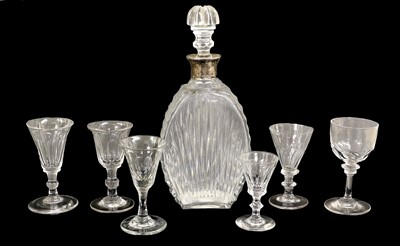 Lot 251 - A George V Silver-Mounted Glass Decanter and...
