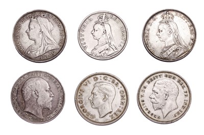 Lot 95 - Assorted UK Silver Crowns, 6 coins comprising;...