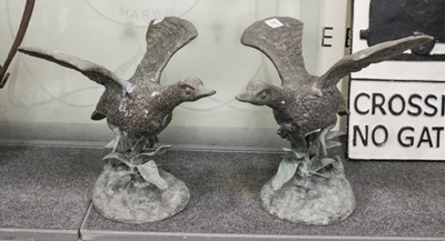 Lot 1465 - A Pair of Cast Metal and Patinated Garden...