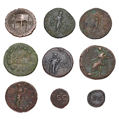 Lot 11 - Mixed Roman Imperial Bronze Coinage; 9 coins,...