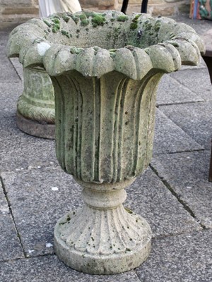 Lot 1498 - A Cast Composition Garden Urn, moulded with...