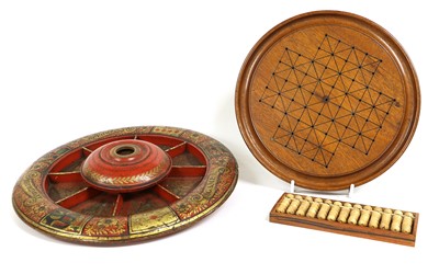 Lot 312 - A Red Lacquer Pope Joan Game Board, 19th...