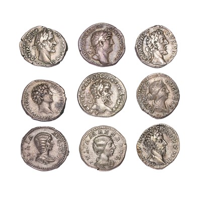 Lot 7 - Assorted Roman Imperial Denarii, 9 coins, 2nd...