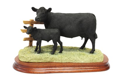 Lot 71 - Border Fine Arts 'Aberdeen Angus Cow and Calf'...