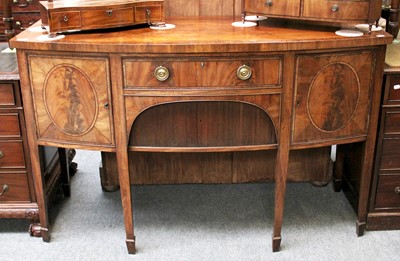 Lot 37 - A George III Mahogany bow front sideboard,...