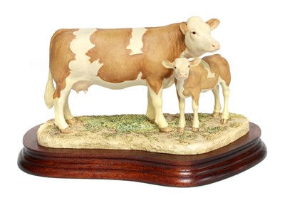 Lot 100 - Border Fine Arts 'Simmental Cow and Calf',...
