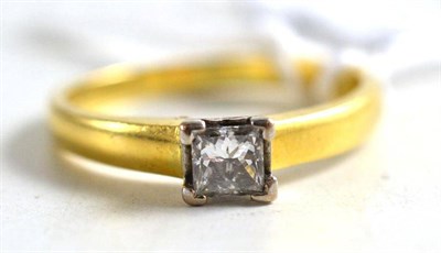 Lot 338A - An 18ct gold princess cut diamond solitaire ring, 0.35 carat approximately