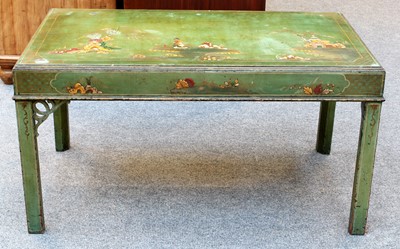 Lot 116 - A Chinoiserie Green Lacquered Coffee Table,...