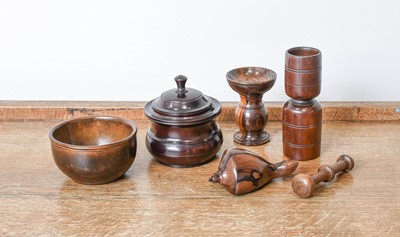 Lot 198 - A Turned Treen Pounce Pot, 19th century, of...