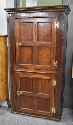 Lot 16 - An 18th Century Oak Two Door Cupboard, with...