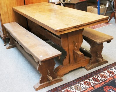 Lot 75 - An English Oak Refectory Table, 180cm by 70cm...