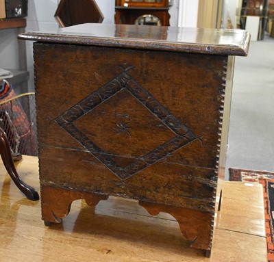 Lot 76 - An 18th Century Carved Oak Box, 54cm by 41cm...
