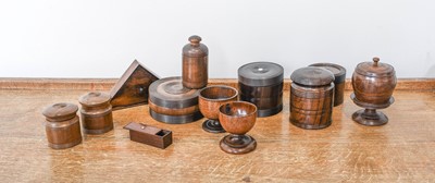 Lot 188 - Assorted Treen Vessels, 19th century,...