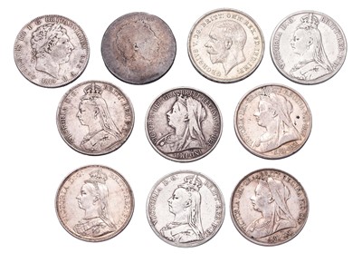 Lot 78 - 10x UK Silver Crowns, comprising; (2x) George...