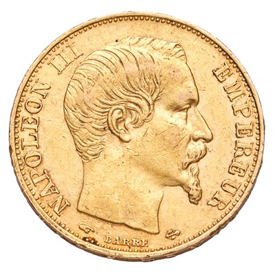 Lot 333 - France, 20 Francs 1859A, (.900 gold, 21mm,...