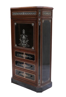 Lot 318 - ~ A Victorian Walnut, Ebonised, Thuya and...