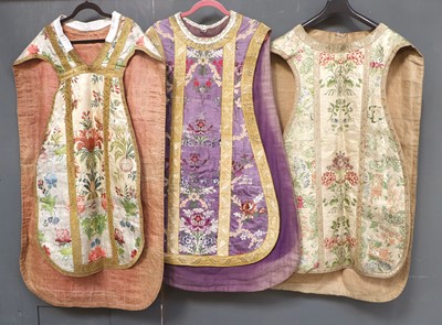 Lot 2178 - Three 19th Century Ecclesiastical Chasubles in...