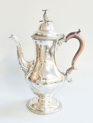 Lot 13 - A George III Silver Coffee-Pot, Maker's Mark...