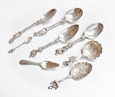 Lot 38 - A Collection of Assorted Dutch Silver Spoons,...