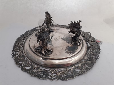 Lot 2078 - A Chinese Export Silver Salver on Feet