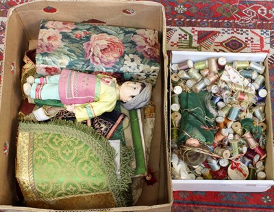 Lot 264 - Assorted Textiles and Dolls, comprising...