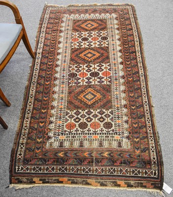 Lot 1029 - Unusual Baluch Rug, the compartmentalised...