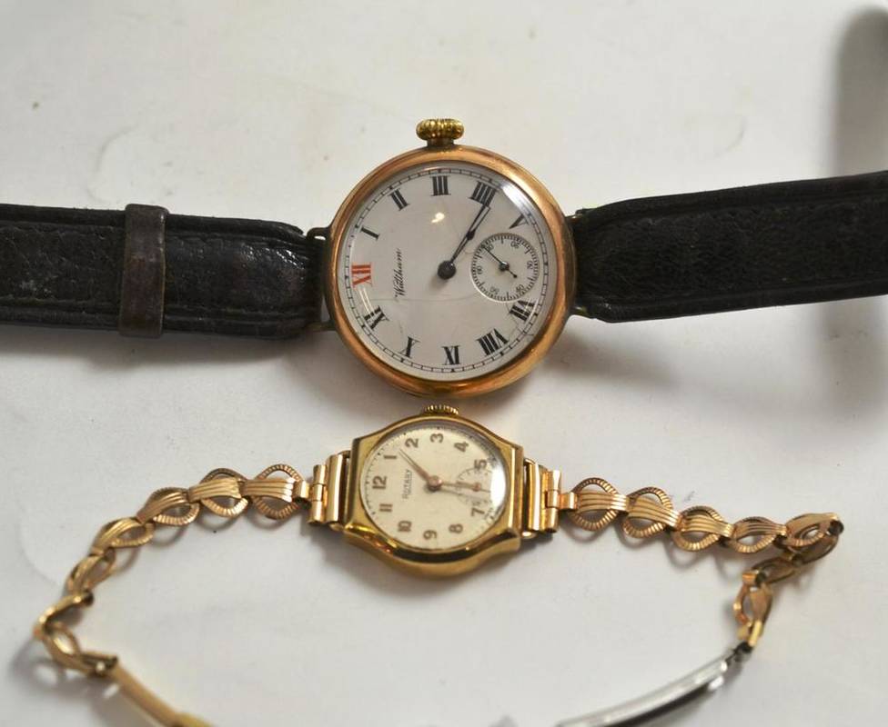 Lot 30 - A lady's Rotary 9ct gold watch and a Waltham gentleman's wristwatch (2)