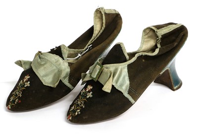 Lot 2252 - A Pair of Late 18th Century Lady's Shoes in...