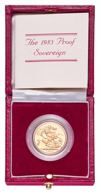 Lot 295 - Elizabeth II, Proof Sovereign 1983;...