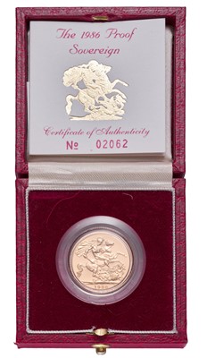 Lot 298 - Elizabeth II, Proof Sovereign 1986;...