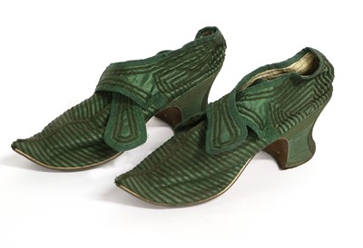 Lot 2254 - A Pair of Late 18th Century Green Silk Lady's...