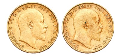 Lot 267 - 2x Edward VII, Half Sovereigns 1905 and 1907;...