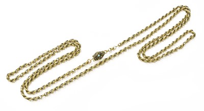 Lot 366 - A Fancy Link Chain, the textured links with a...