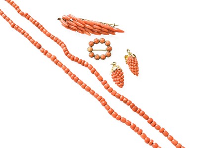 Lot 352 - A Small Quantity of Coral Jewellery,...