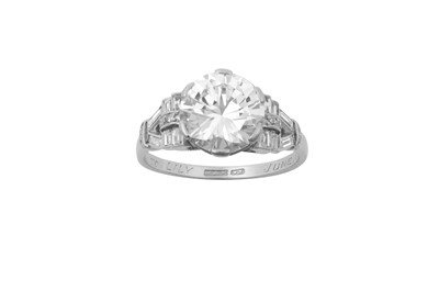 Lot 2274 - A Diamond Solitaire Ring, circa 1940 the round...