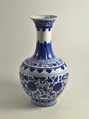 Lot 47 - Chinese bulbous blue and white vase, 40cm
