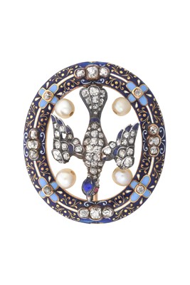 Lot 2306 - A 19th Century Enamel, Pearl and Diamond Saint...