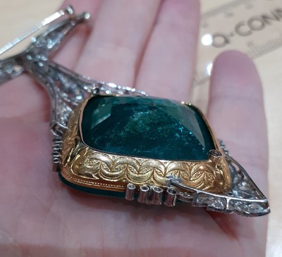 Lot 2343 - A Belle Epoque Colombian Emerald and Diamond...