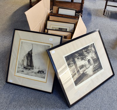 Lot 338 - A quantity of etchings and prints, to include...